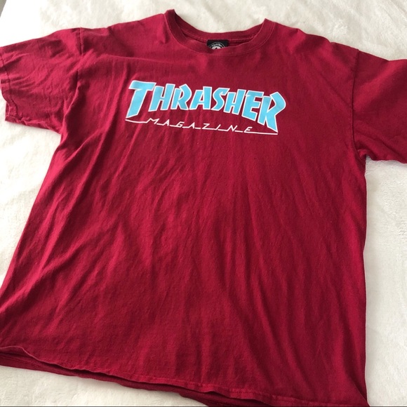 Thrasher Tops - Authentic Red Thrasher Graphic T-shirt